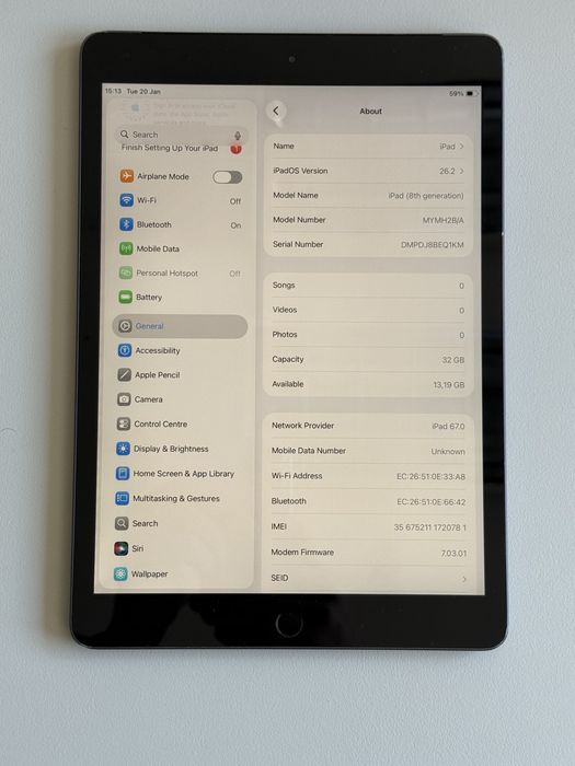 iPad 8th 2020 Wifi + Cellular