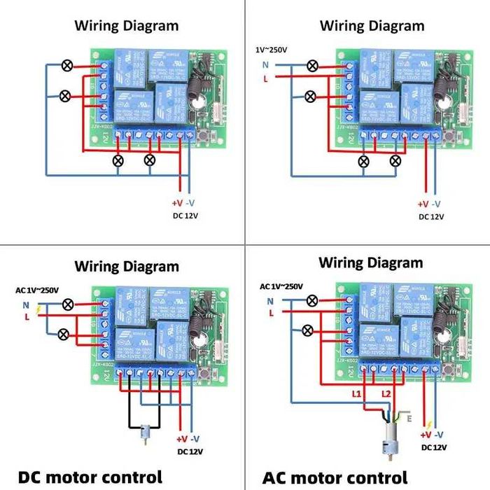 Releu telecomanda 4 relee 2 telecomenzi automatizari porti 12 V