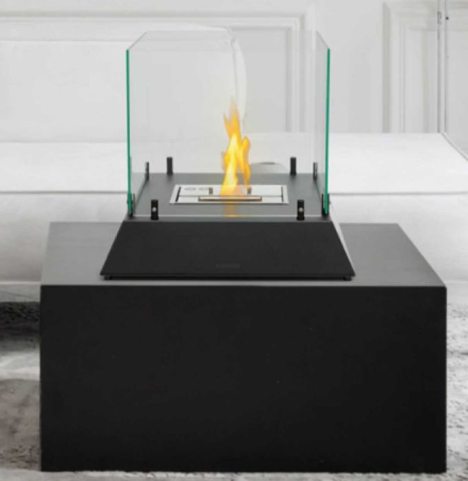 OFERTA SPECIALA 45% REDUCERE - Șemineu bioetanol Klarstein Phantasma Cubo 1.0kW – stare foarte bună