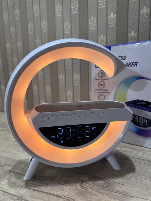LED Светящийся bluotooth ночник с будильником и музыкой