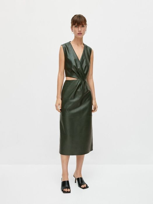 Rochie din piele Massimo Dutti limited edition