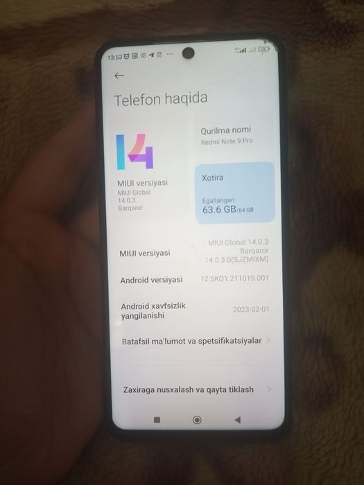 Redmi not  9 pro