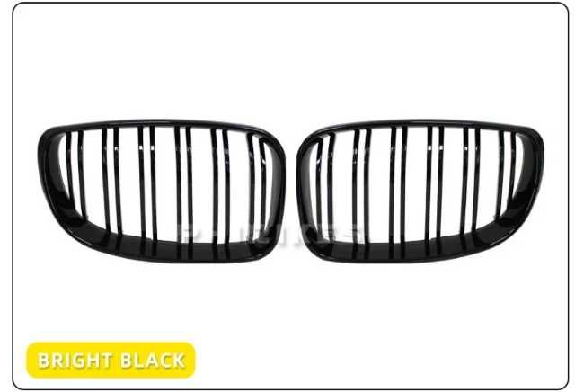Set Grile Duble M style Radiator Bara Negru Lucios Bmw Seria 1 E81 E82 E87 E88 Lci Facelift 2007-2011, NOI