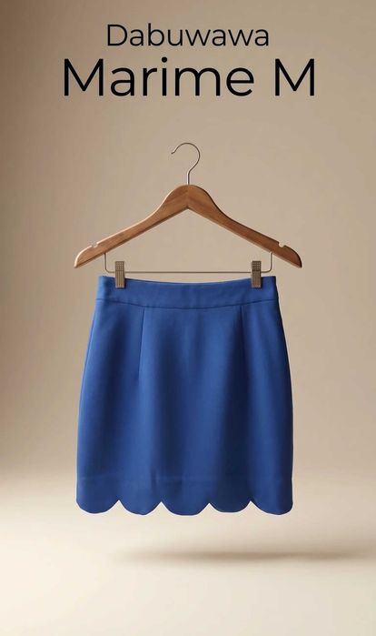 Fustă albastră elegantă Dabuwawa | talie înaltă | tiv ondulat |