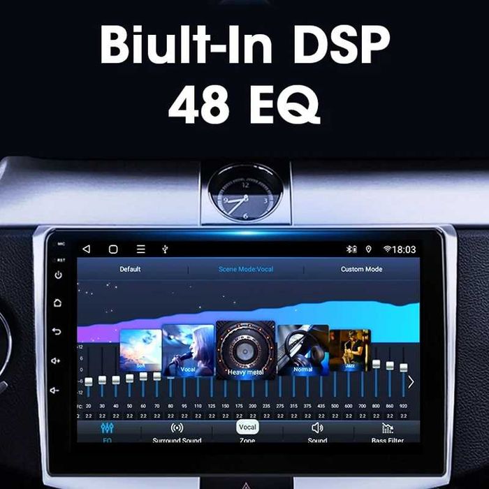 VW PASSAT B7 B6 CC 2010-2015 2-DIN 10” 1280x720 с Android 14, 6/128GB, 4G/LTE