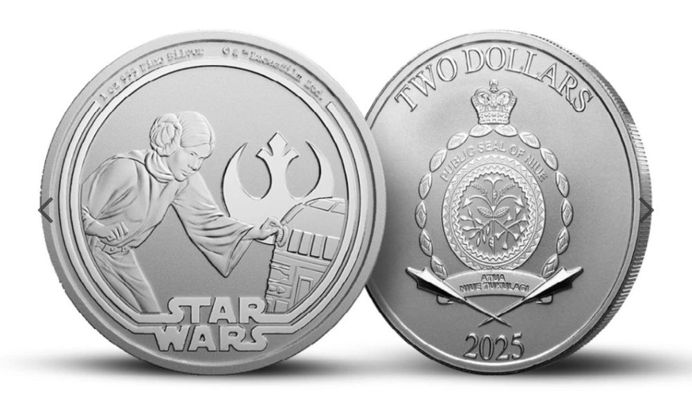 Moneda colectie de argint 1 oz - Printesa Leia - Star Wars
