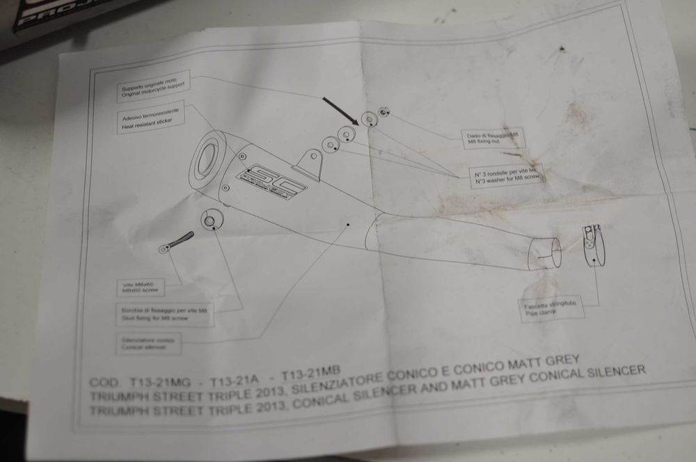 Evacuare toba sport Sc Project Triumph Street Triple 2013