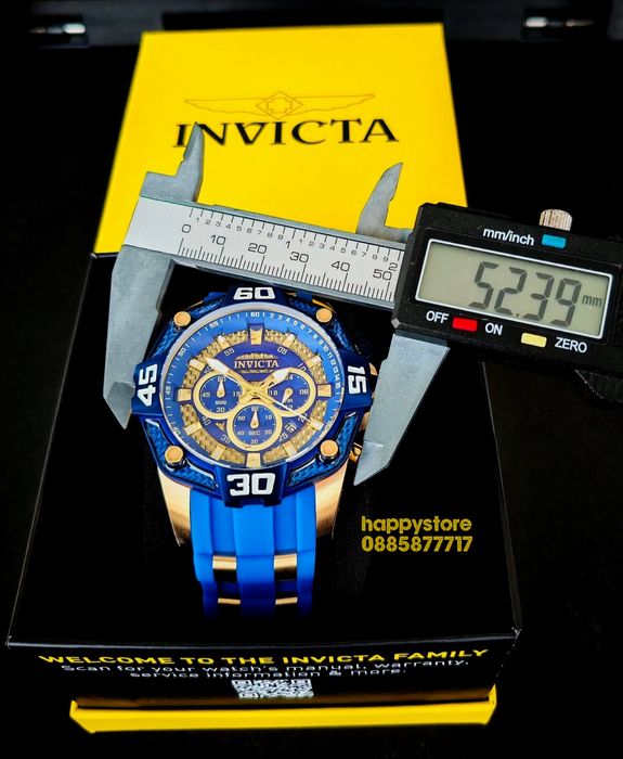 INVICTA Pro Diver Rush Blue 52 mm, Инвикта нов ръчен часовник