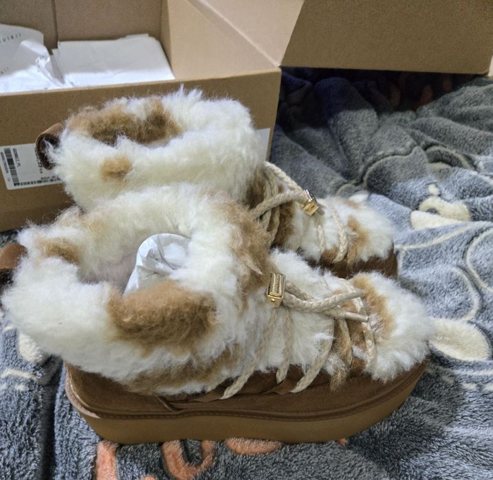 Inuikii teddy platform естествена кожа дамски апрески нови 38 номер