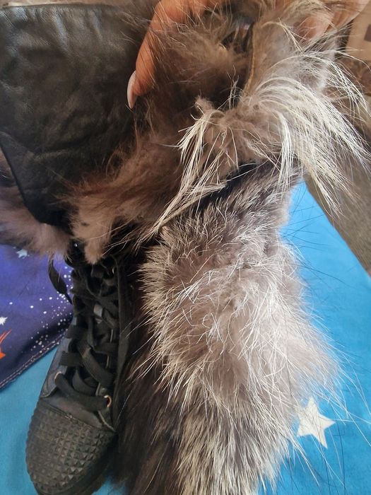 Обувки с лисица естествена кожа