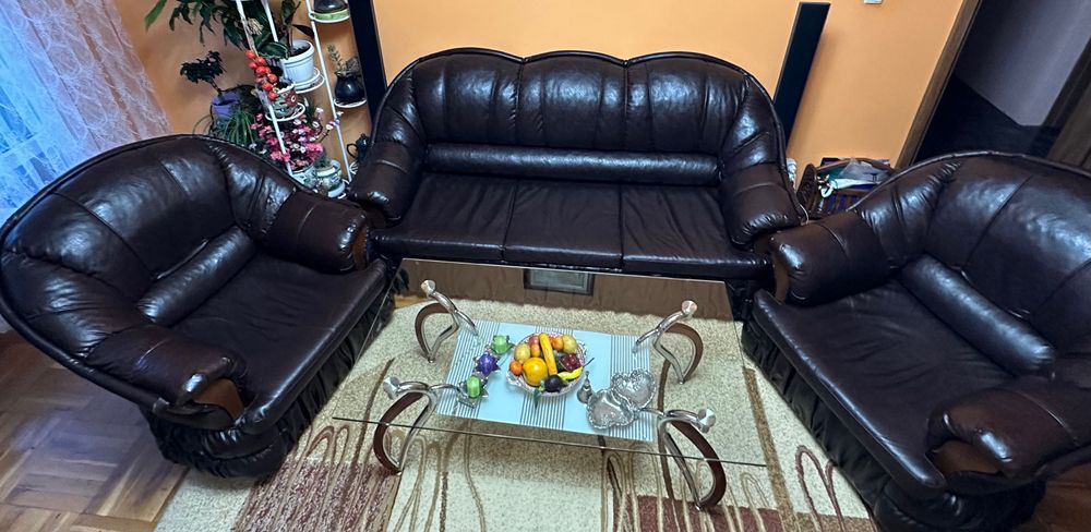 Качествена Холна Гарнитура - Еко Кожа - Меки мебели
