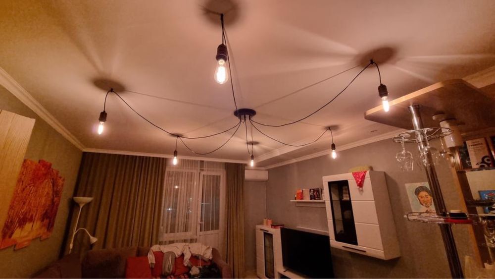 Люстра паук с лампочками