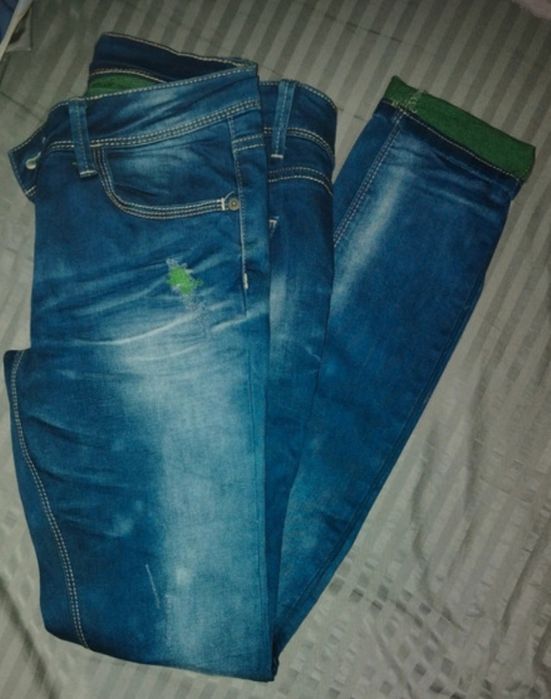 Blugi damă combinați cu verde