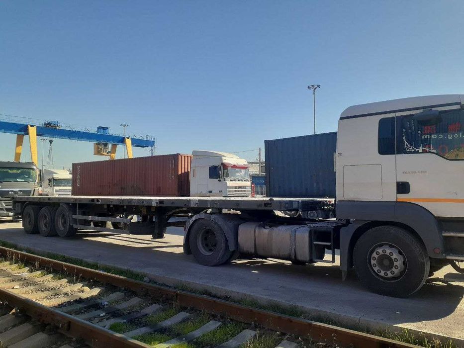 Uz MAN 19.400 ва прицеп UzAuto Trailer бортли контейнеровоз 2в1