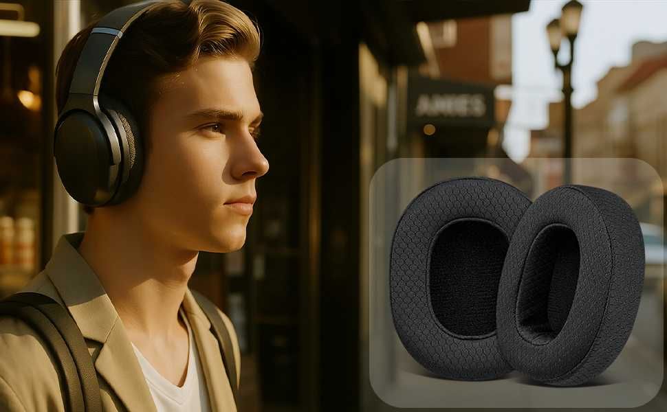 Set 2 bureti pentru casti Skullcandy Crusher ANC 2 / S6CAW-R740, Over-Ear - Negru - Plasa - Spuma cu memorie