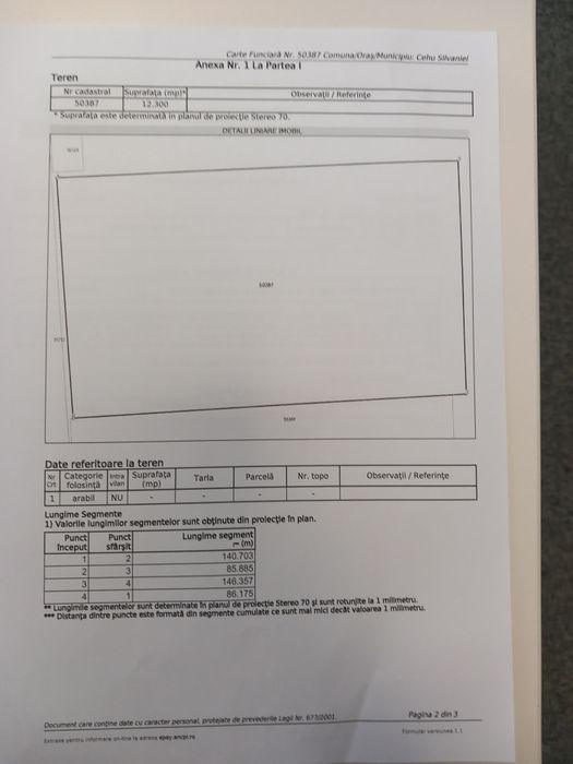 Teren Cehu Silvaniei în suprafață 12.300