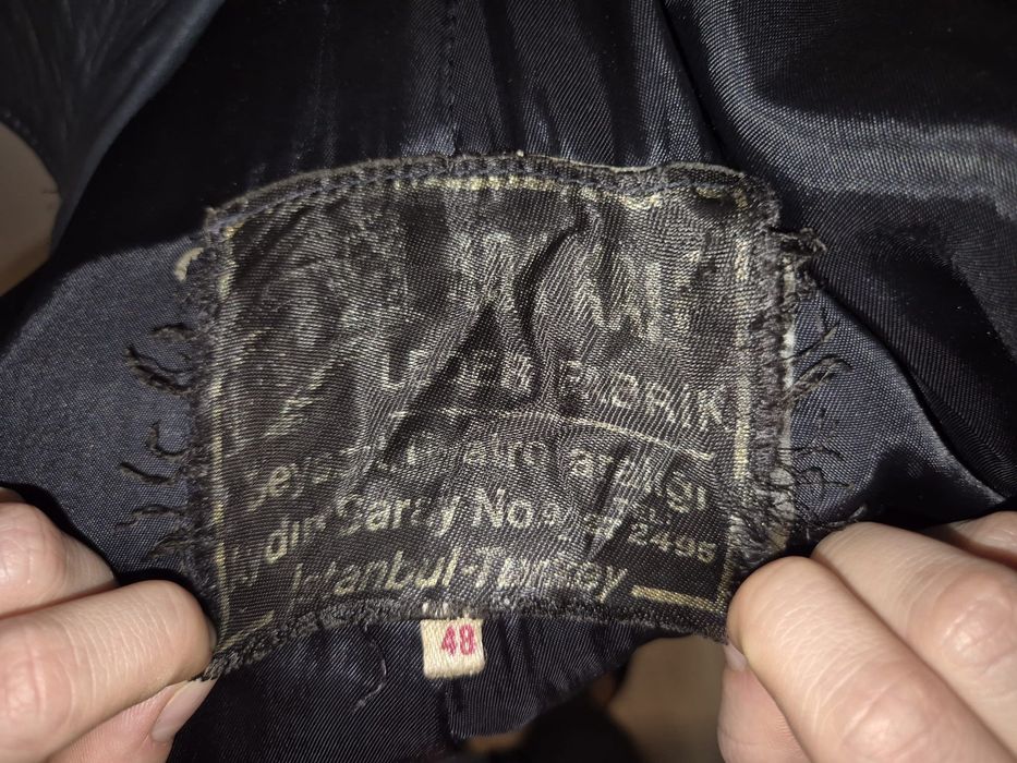 Palton de piele naturala bleumarin