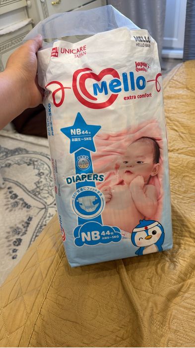 Памперс Mello 44шт размер с до 5 кг для новорожденных