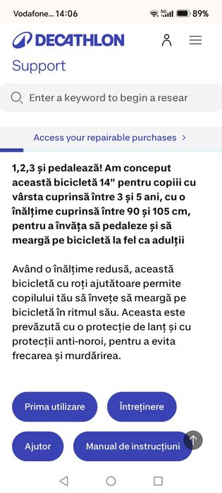 Bicicleta copii b-twin