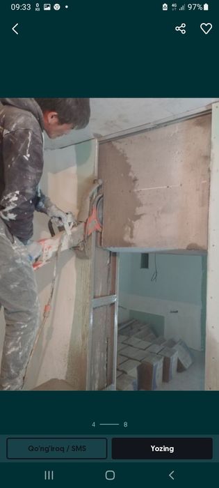 Almazniy rezak beton kesamiz almazniy bur beton teshamiz