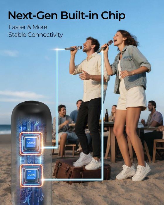 Безжични микрофони ALPOWL, метална динамична микрофонна система