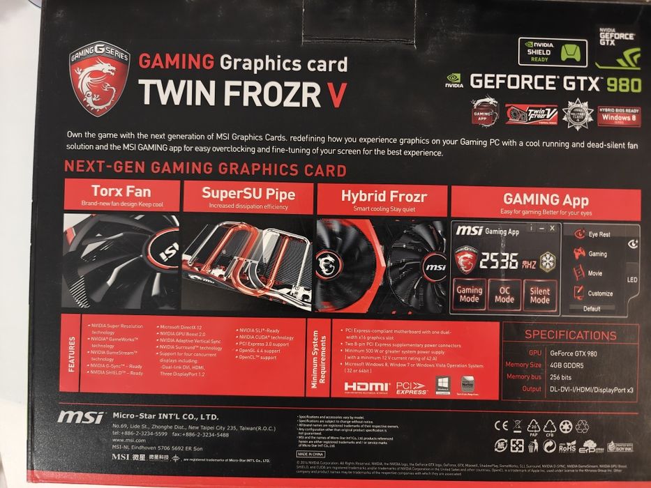 Placă video MSI GTX 980 4GB GDDR5 – funcțională, ideal gaming 1080p