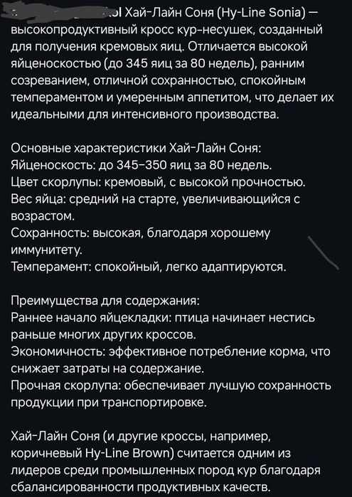 Кур Несушек Хай Лайн Соня (Грей)