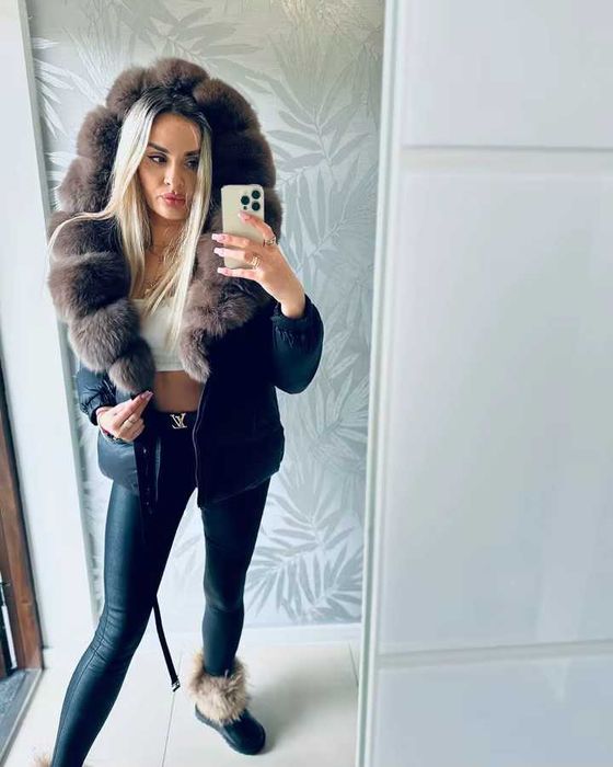 Дамско зимно яке естествен пух