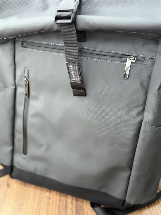 INATECK Rucsac rolltop impermeabil extensibil 50x40 cm laptop 17” gri