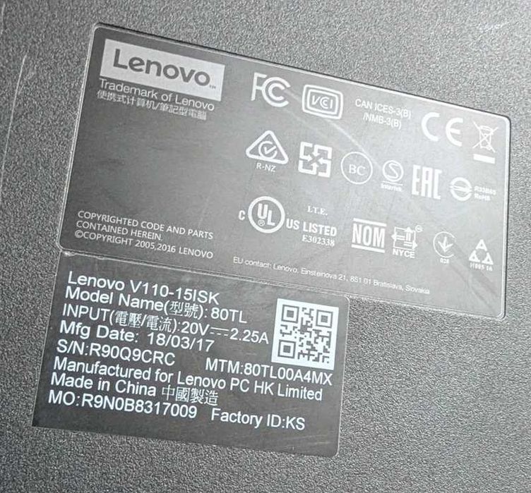 Laptop Lenovo V110-15ISK – Performanță și Stocare Masivă (1TB)