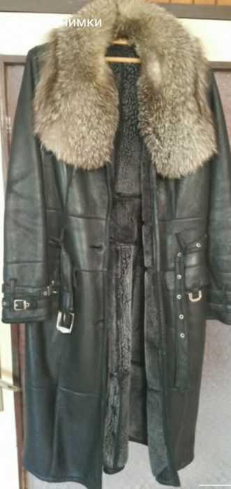 Палто от естествена кожа и естествен косъм