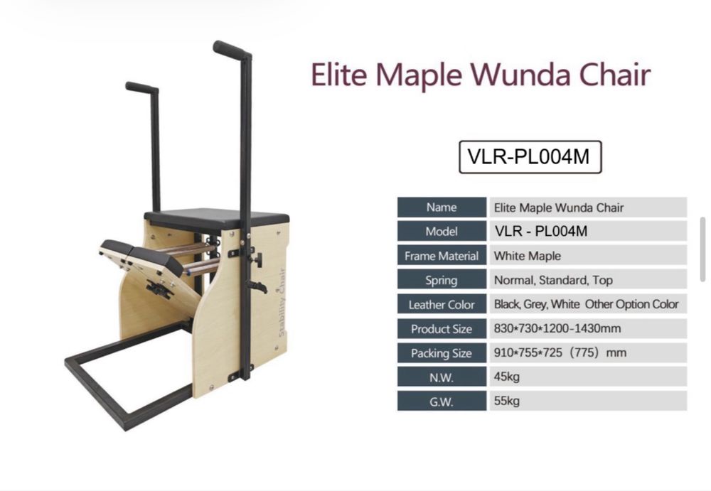 Aparat pilates reformer Wunda / Combo Chair maple