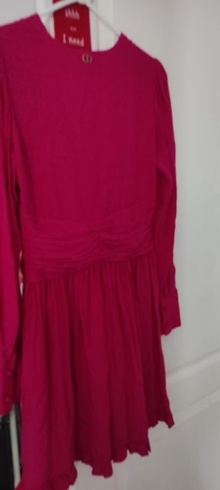 Rochie ocazie mărime S- culoare roz, viscoza, lungime 90cm
