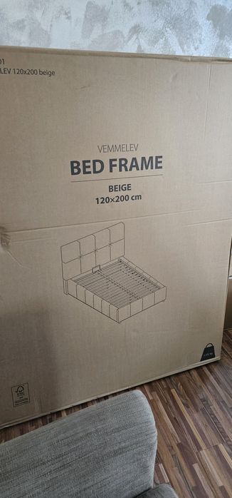 Cadru pat tapitat de o persoana 120x200 jisk NOU sigilat in cutie