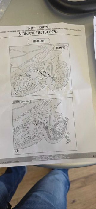 Предпазител за двигател, черни, Kappa KN3128 Suzuki gsx-s 1000 gx 2024/2025