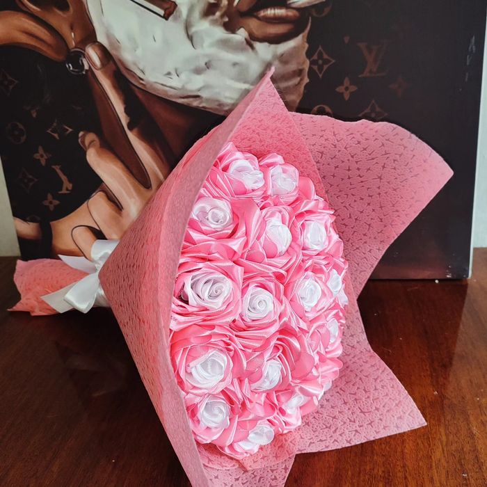 Букеты из атласной ленты