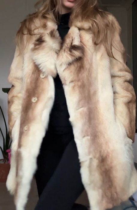 Натуральная лисья шуба, винтаж