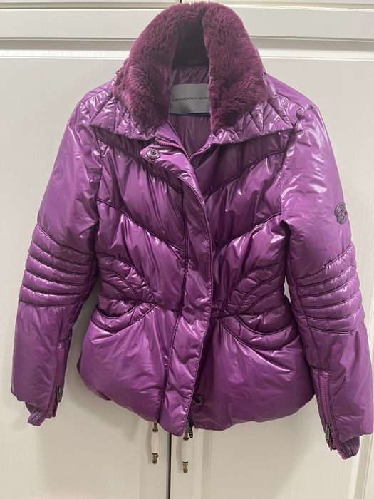 Geaca ermanno scervino(guess, armani),puf natural/guler blana naturala