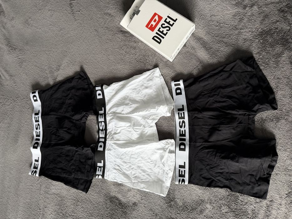 Diesel UmbX Sebastian set 3 boxeri lungi alb -negru marimea S noi originali