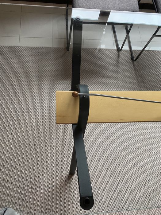 Маса + 6 стола - череша и закалено стъкло 12см