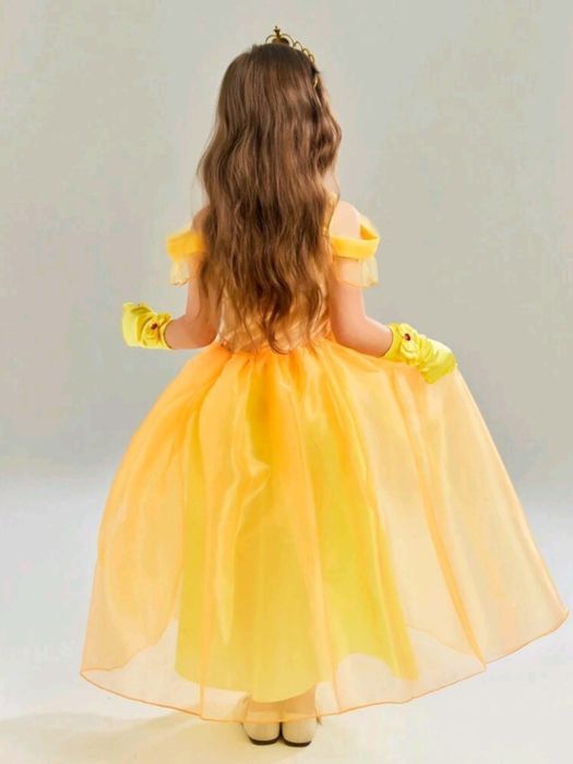 Ефирна рокля- костюм на принцеса Бел + Подарък коронка!