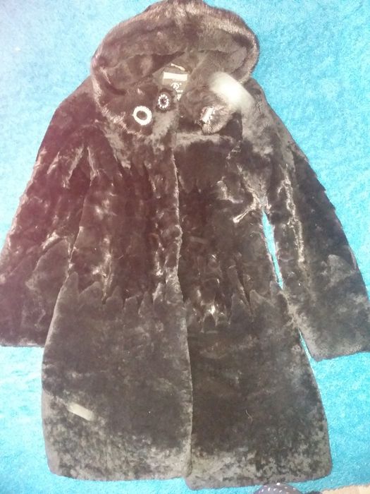 Шуба мутон с норкой