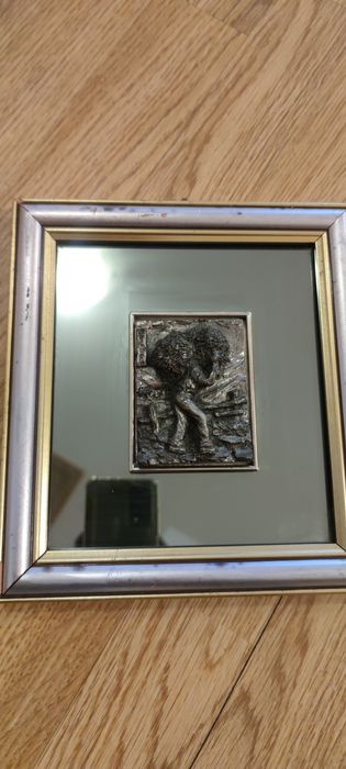 Set tablouri argint rama lemn cu oglinda