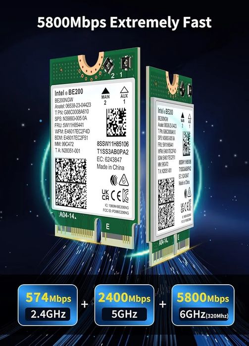 WiFi 7 Wireless Card Intel BE200 NGW