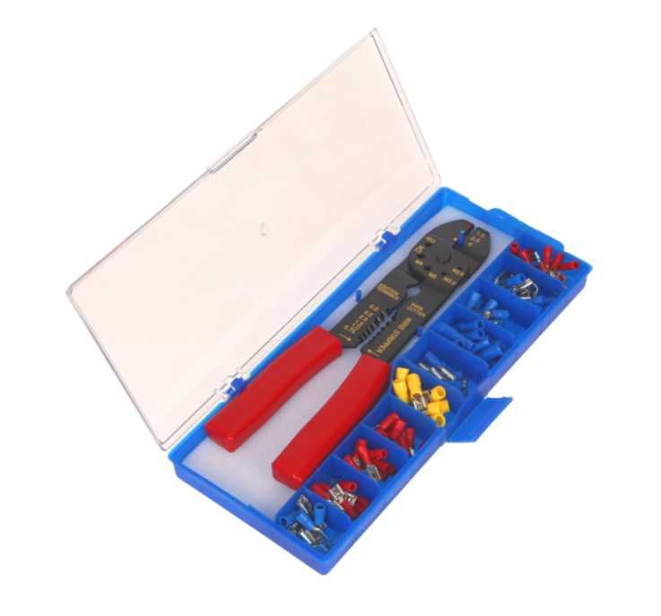 Комплект клещи за кримпване и кабелни обувки 100 бр.