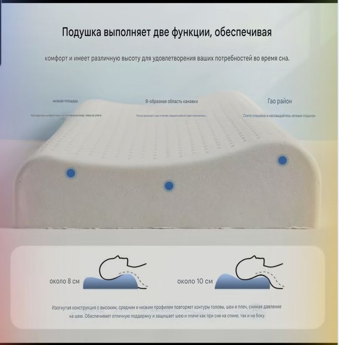 Подушки из латекса с эффектом памяти комплект из 2 шт цена за комплект