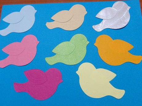 Pasare 90x60mm forme decupate din carton, 10buc./pac.