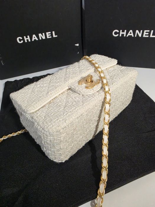 Дамска чанта Chanel Tweed Pearl Crush Flap Bag