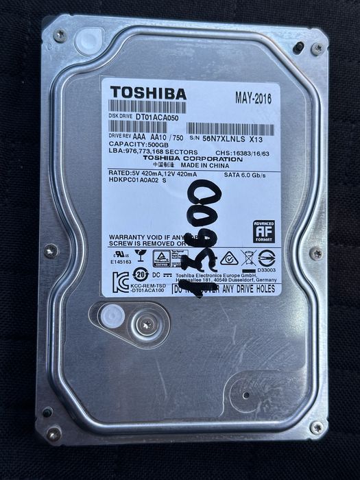 Продам жестки диск Toshiba 500 gb.