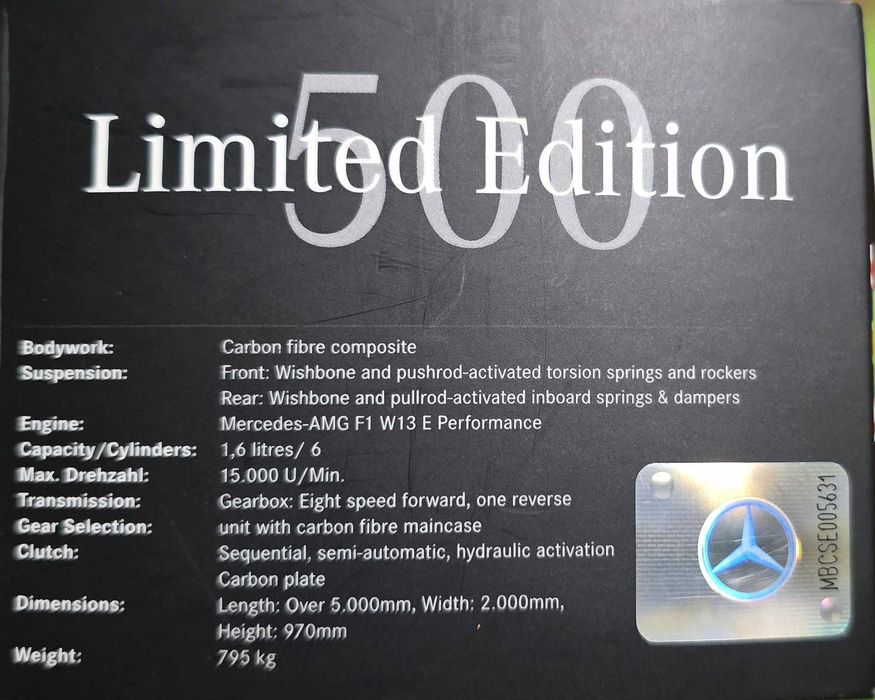 Колекционерски Formula 1  от 500 бройки!Mercedes AMG 2022